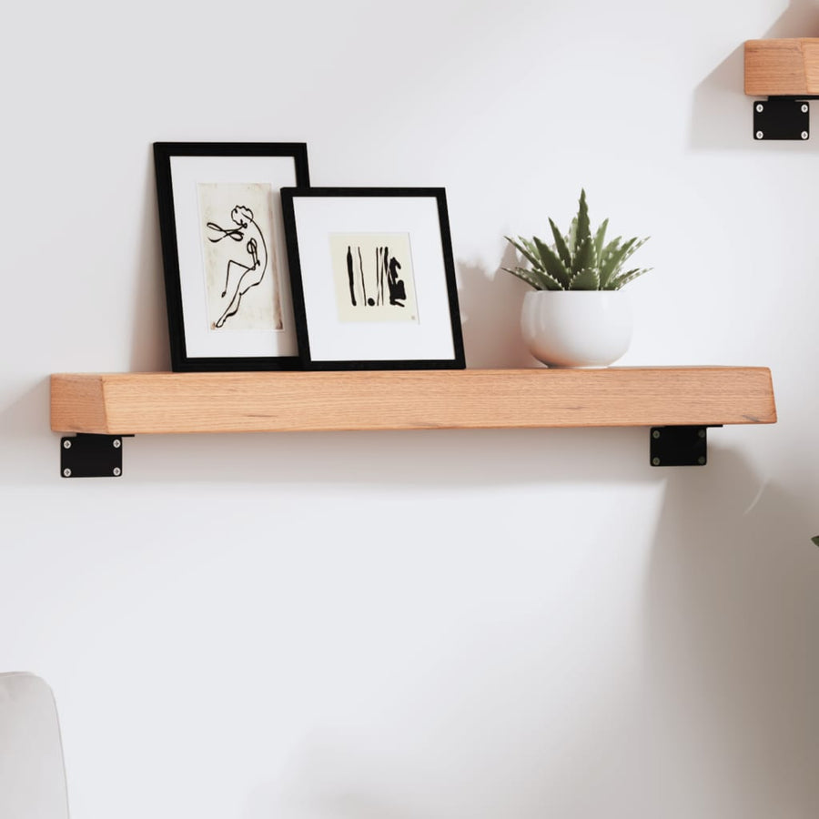 Wandschap 60x10x6 cm behandeld massief eikenhout lichtbruin 60 x 10 x 6 cm
