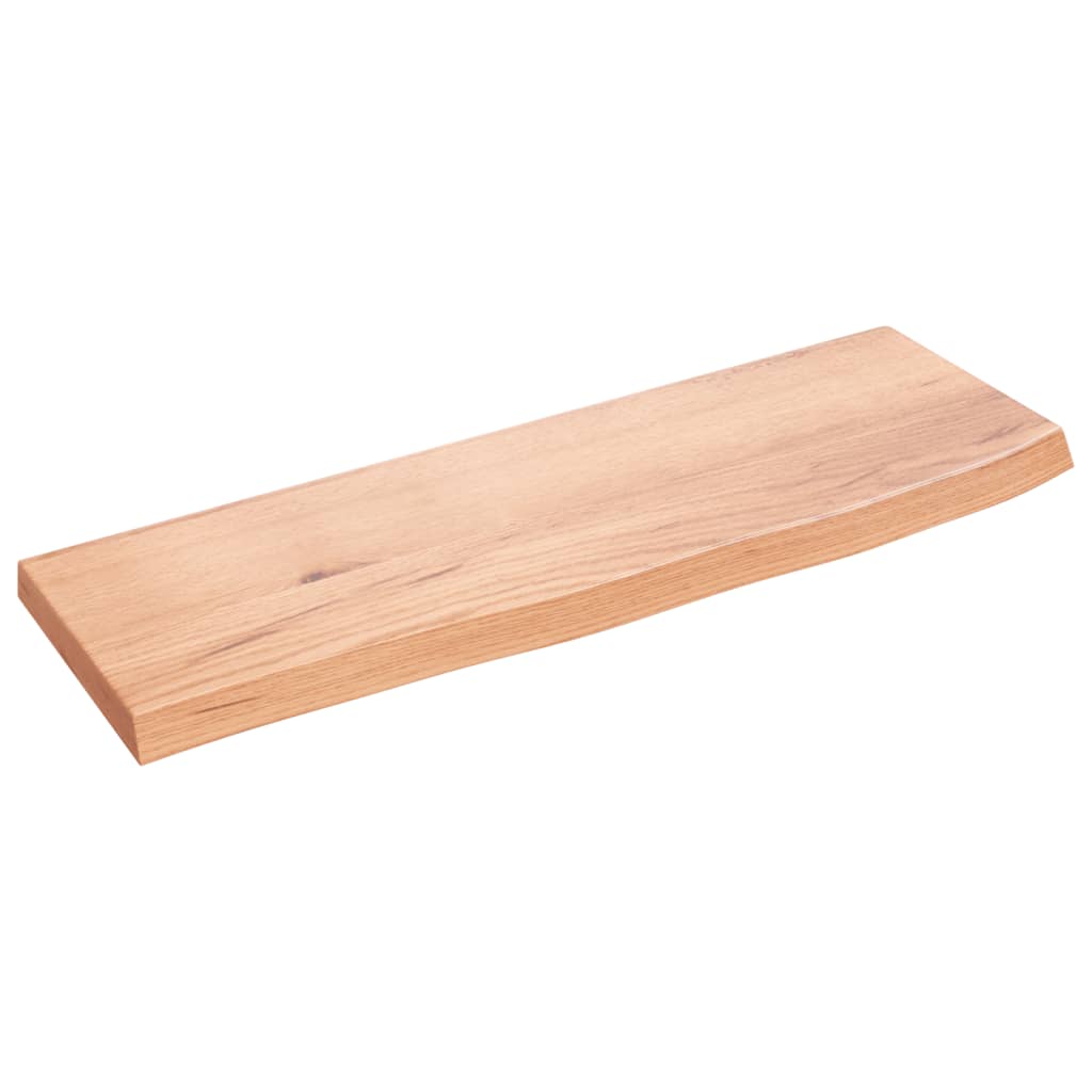 Wandschap 60X20X2 Cm Behandeld Massief Eikenhout Lichtbruin 60 x 20 x 2 cm