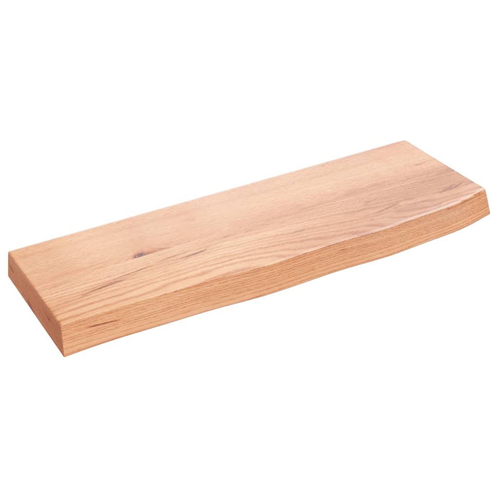 Wandschap 60x20x4 cm behandeld massief eikenhout lichtbruin 60 x 20 x 4 cm