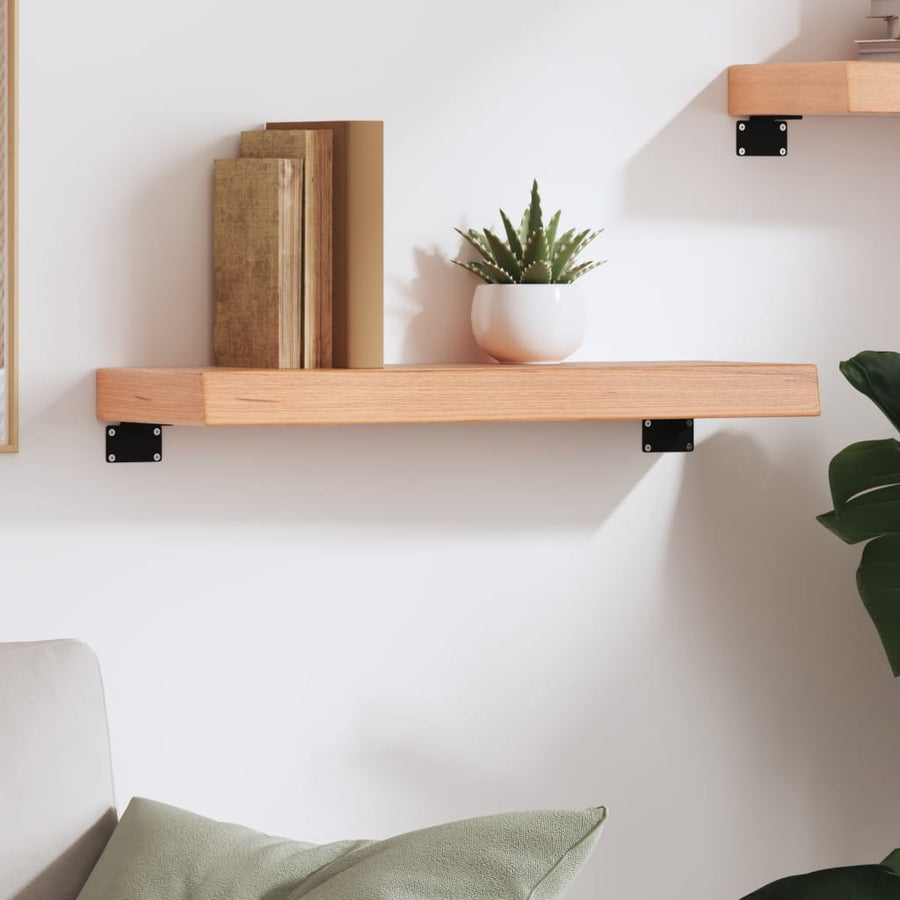 Wandschap 60x20x6 cm behandeld massief eikenhout lichtbruin 60 x 20 x 6 cm
