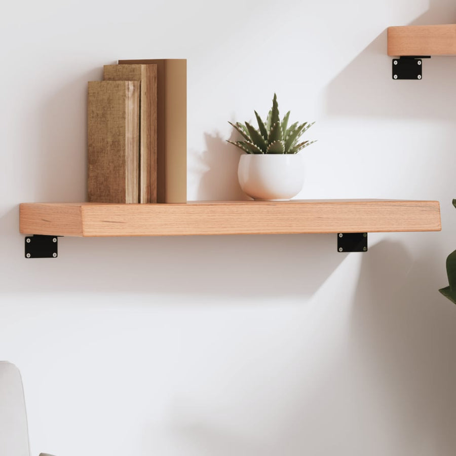 Wandschap 60x20x6 cm behandeld massief eikenhout lichtbruin 60 x 20 x 6 cm
