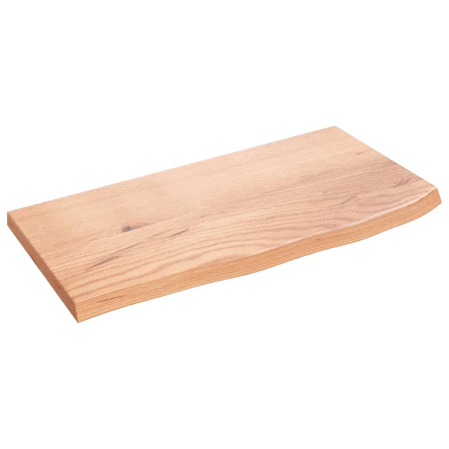 Wandschap 60x30x2 cm behandeld massief eikenhout lichtbruin 60 x 30 x 2 cm