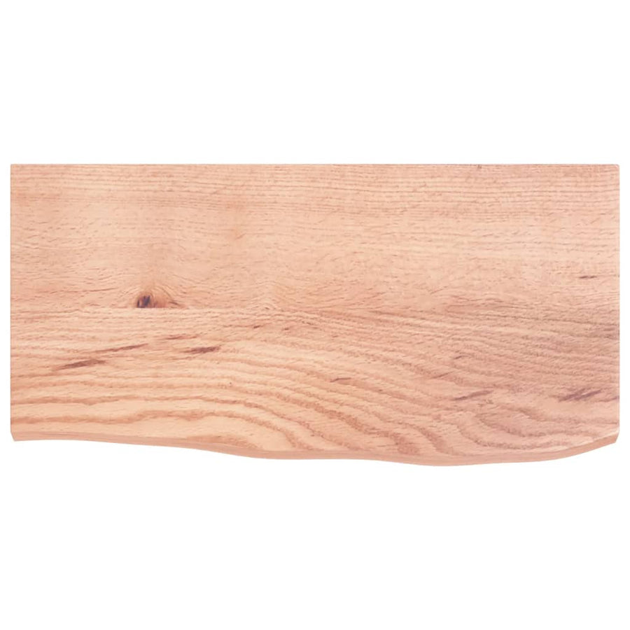 Wandschap 60x30x2 cm behandeld massief eikenhout lichtbruin 60 x 30 x 2 cm