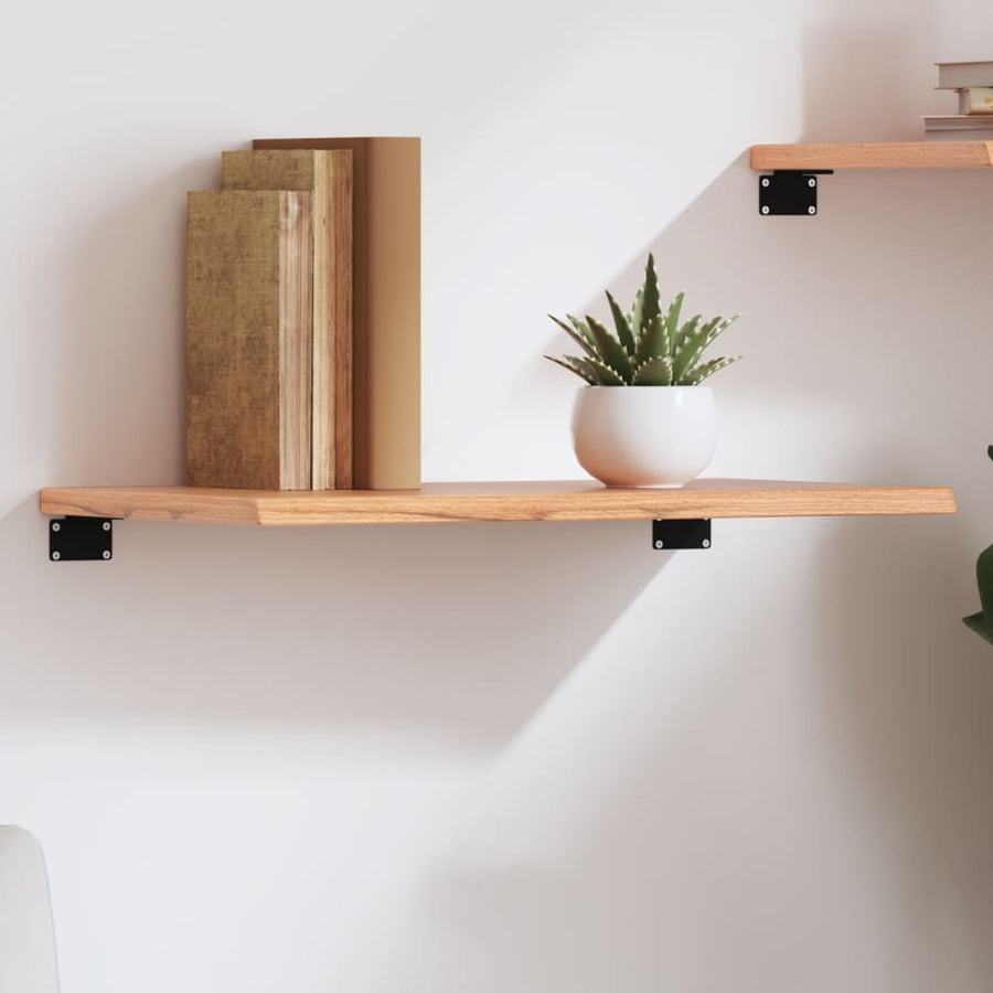 Wandschap 60x30x2 cm behandeld massief eikenhout lichtbruin 60 x 30 x 2 cm