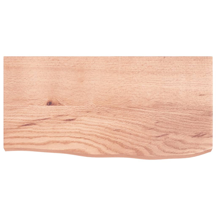 Wandschap 60x30x(2-4) cm behandeld massief eikenhout lichtbruin 60 x 30 x 4 cm
