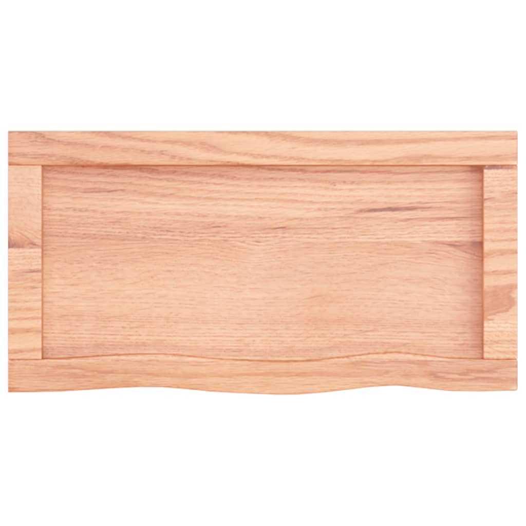 Wandschap 60x30x(2-4) cm behandeld massief eikenhout lichtbruin 60 x 30 x 4 cm