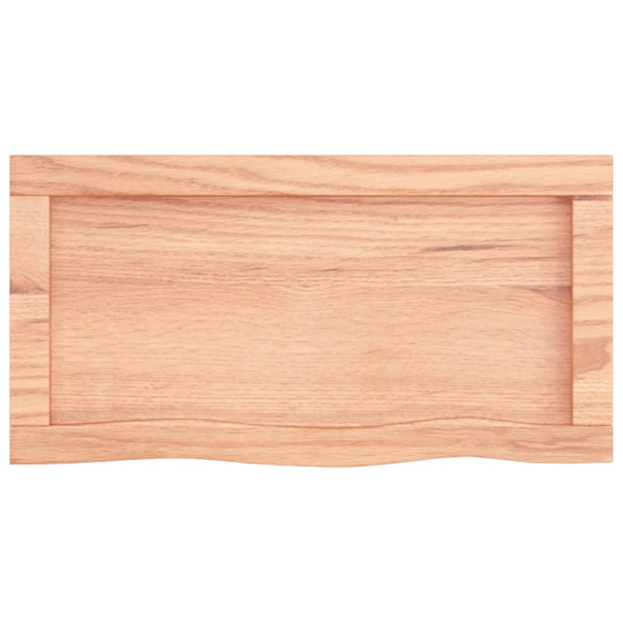 Wandschap 60x30x(2-4) cm behandeld massief eikenhout lichtbruin 60 x 30 x 4 cm