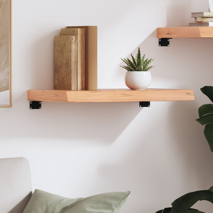 Wandschap 60x30x(2-6) cm behandeld massief eikenhout lichtbruin 60 x 30 x 6 cm