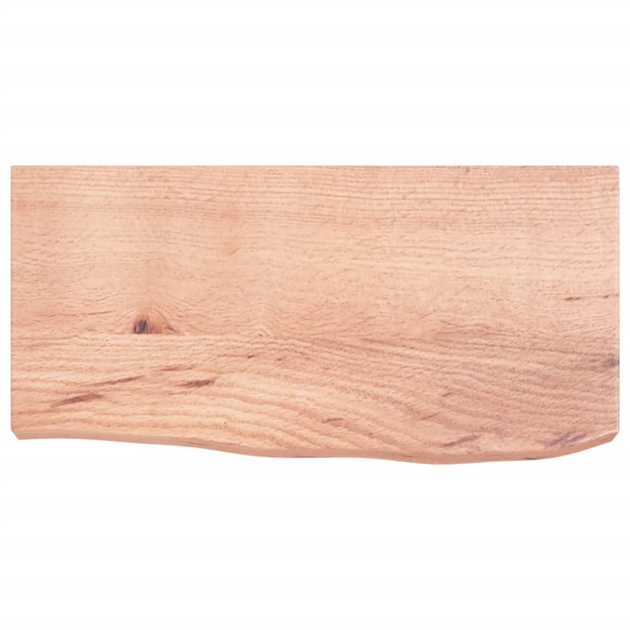 Wandschap 60x30x(2-6) cm behandeld massief eikenhout lichtbruin 60 x 30 x 6 cm