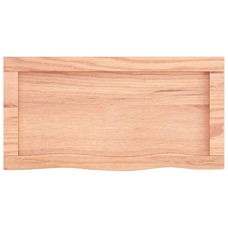Wandschap 60x30x(2-6) cm behandeld massief eikenhout lichtbruin 60 x 30 x 6 cm