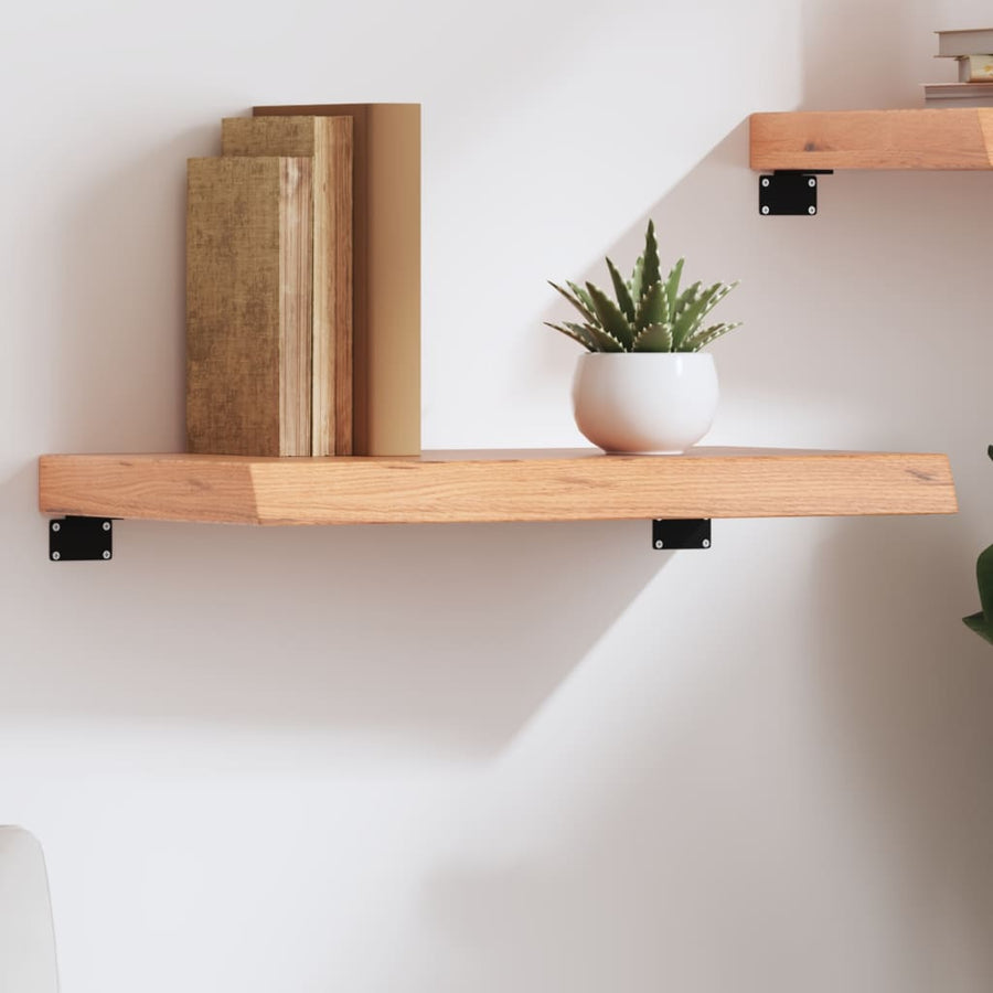 Wandschap 60x30x(2-6) cm behandeld massief eikenhout lichtbruin 60 x 30 x 6 cm