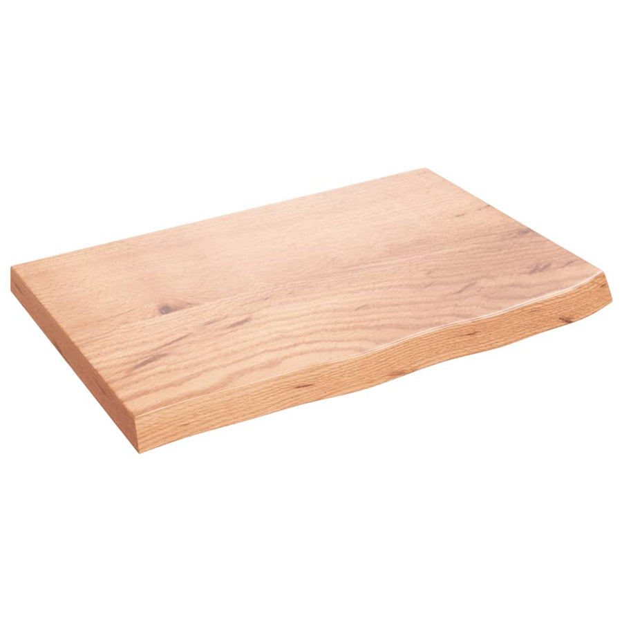 Wandschap 60x40x(2-4) cm behandeld massief eikenhout lichtbruin 60 x 40 x 4 cm