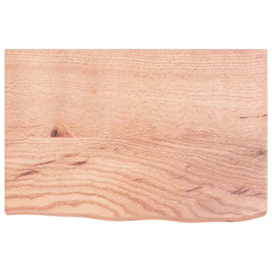 Wandschap 60x40x(2-4) cm behandeld massief eikenhout lichtbruin 60 x 40 x 4 cm