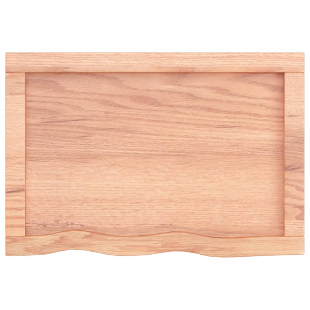 Wandschap 60x40x(2-4) cm behandeld massief eikenhout lichtbruin 60 x 40 x 4 cm