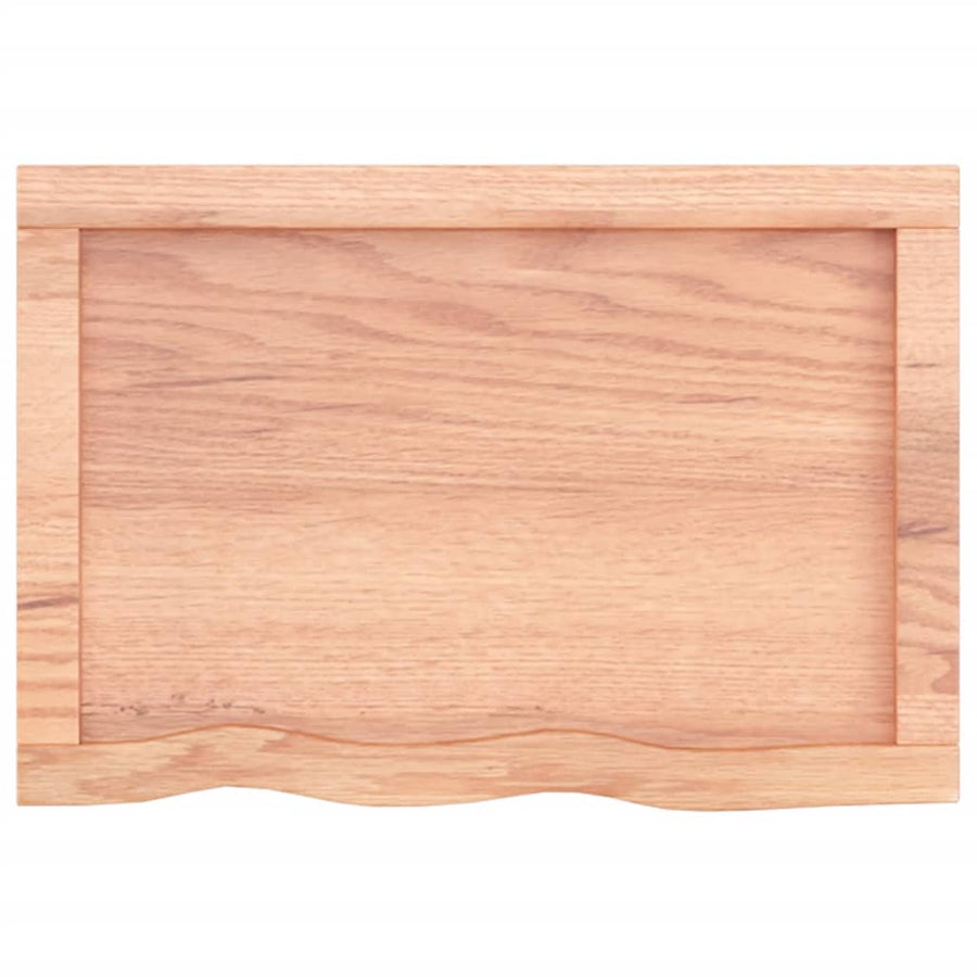 Wandschap 60x40x(2-4) cm behandeld massief eikenhout lichtbruin 60 x 40 x 4 cm