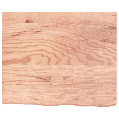 Wandschap 60x50x(2-4) cm behandeld massief eikenhout lichtbruin 60 x 50 x 4 cm