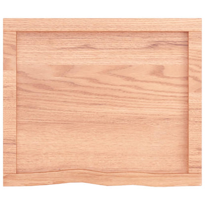 Wandschap 60x50x(2-4) cm behandeld massief eikenhout lichtbruin 60 x 50 x 4 cm