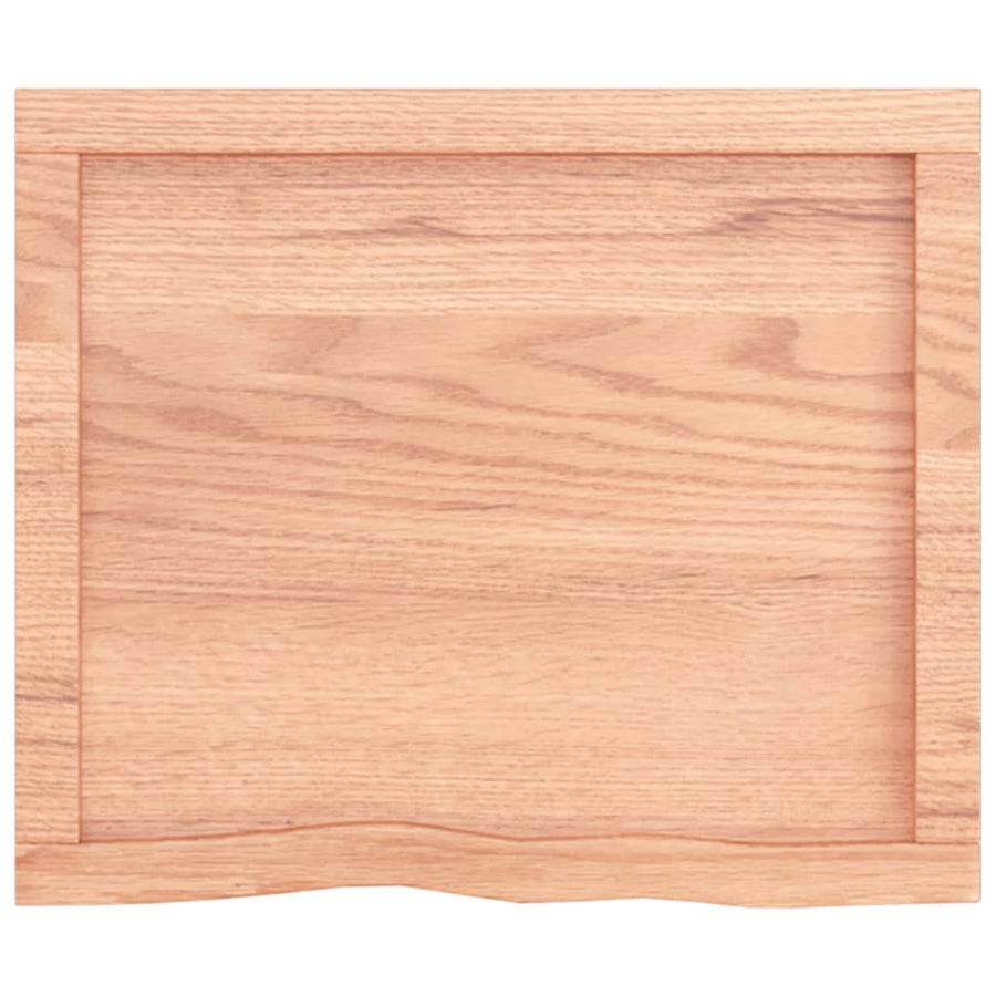 Wandschap 60x50x(2-4) cm behandeld massief eikenhout lichtbruin 60 x 50 x 4 cm