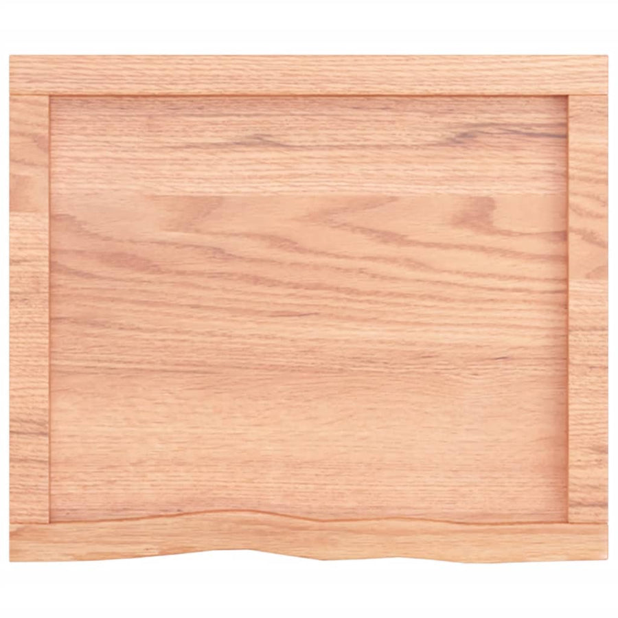 Wandschap 60x50x(2-6) cm behandeld massief eikenhout lichtbruin 60 x 50 x 6 cm