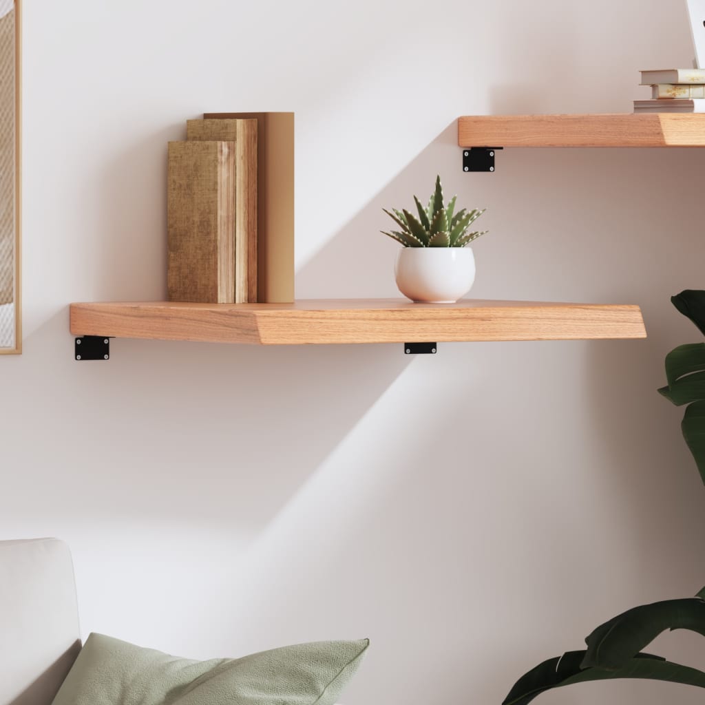 Wandschap 60x60x(2-6) cm behandeld massief eikenhout lichtbruin 60 x 60 x 6 cm