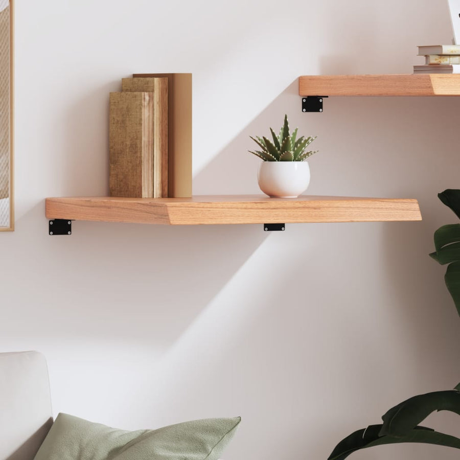 Wandschap 60x60x(2-6) cm behandeld massief eikenhout lichtbruin 60 x 60 x 6 cm