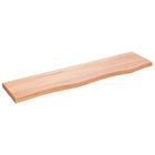 Wall shelf 80x20x2 cm treated solid oak light brown