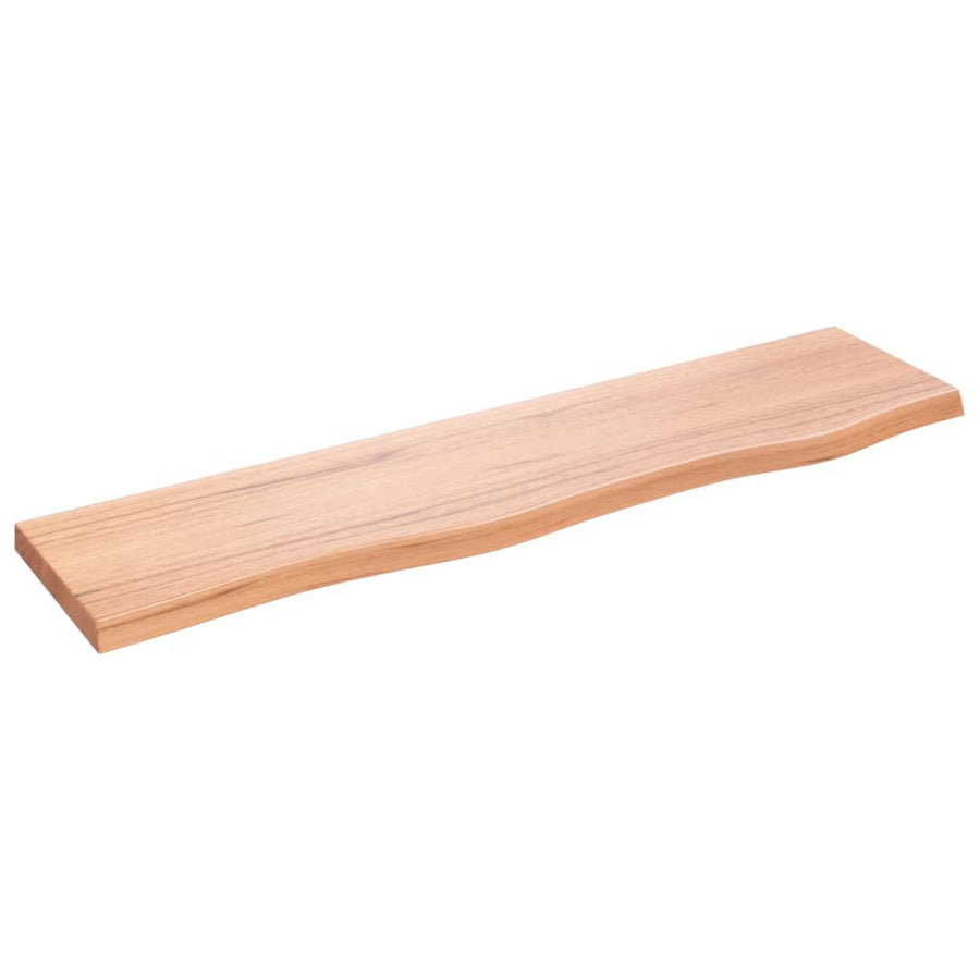 Wandschap 80x20x2 cm behandeld massief eikenhout lichtbruin 80 x 20 x 2 cm