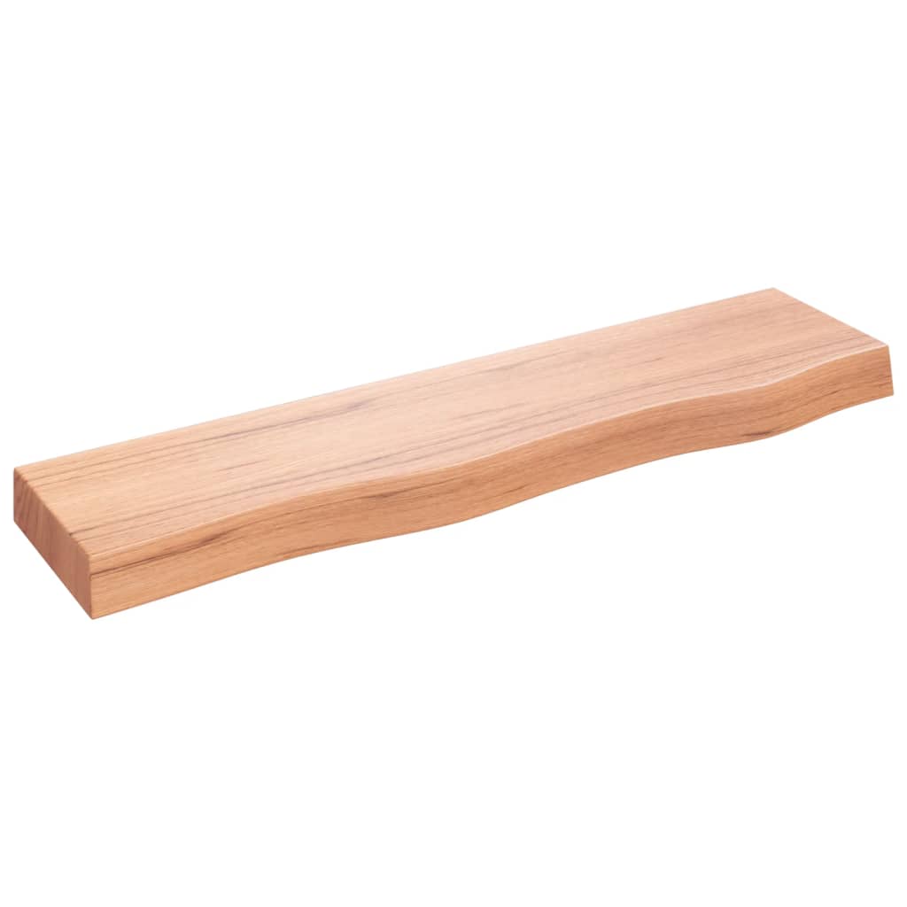 Wandschap 80x20x6 cm behandeld massief eikenhout lichtbruin 80 x 20 x 6 cm