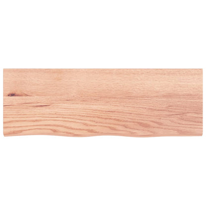 Wandschap 80x30x(2-4) cm behandeld massief eikenhout lichtbruin 80 x 30 x 4 cm