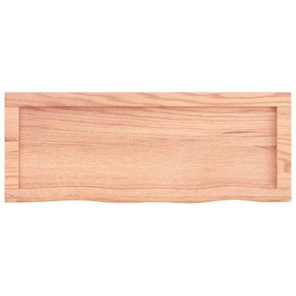 Wandschap 80x30x(2-4) cm behandeld massief eikenhout lichtbruin 80 x 30 x 4 cm