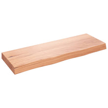 Wandschap 80x30x(2-6) cm behandeld massief eikenhout lichtbruin 80 x 30 x 6 cm