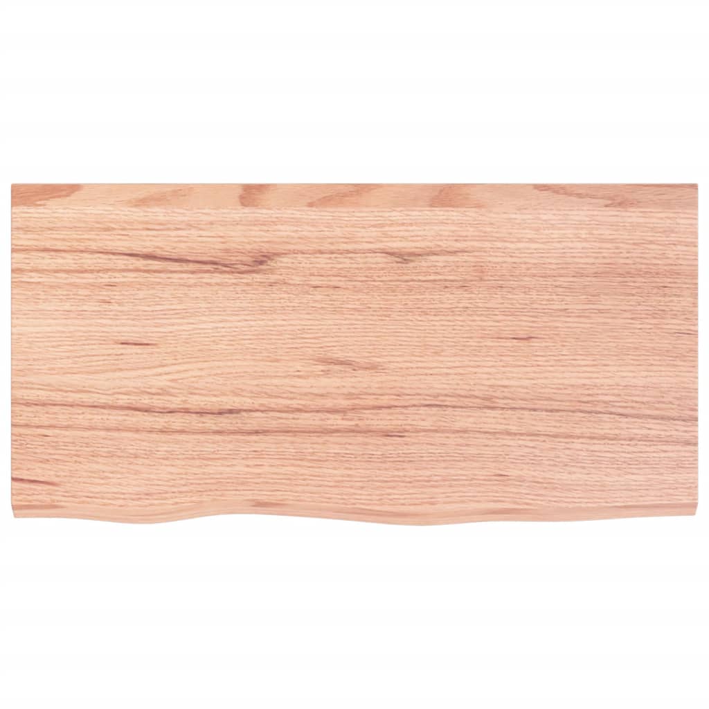 Wandschap 80x40x2 cm behandeld massief eikenhout lichtbruin 80 x 40 x 2 cm