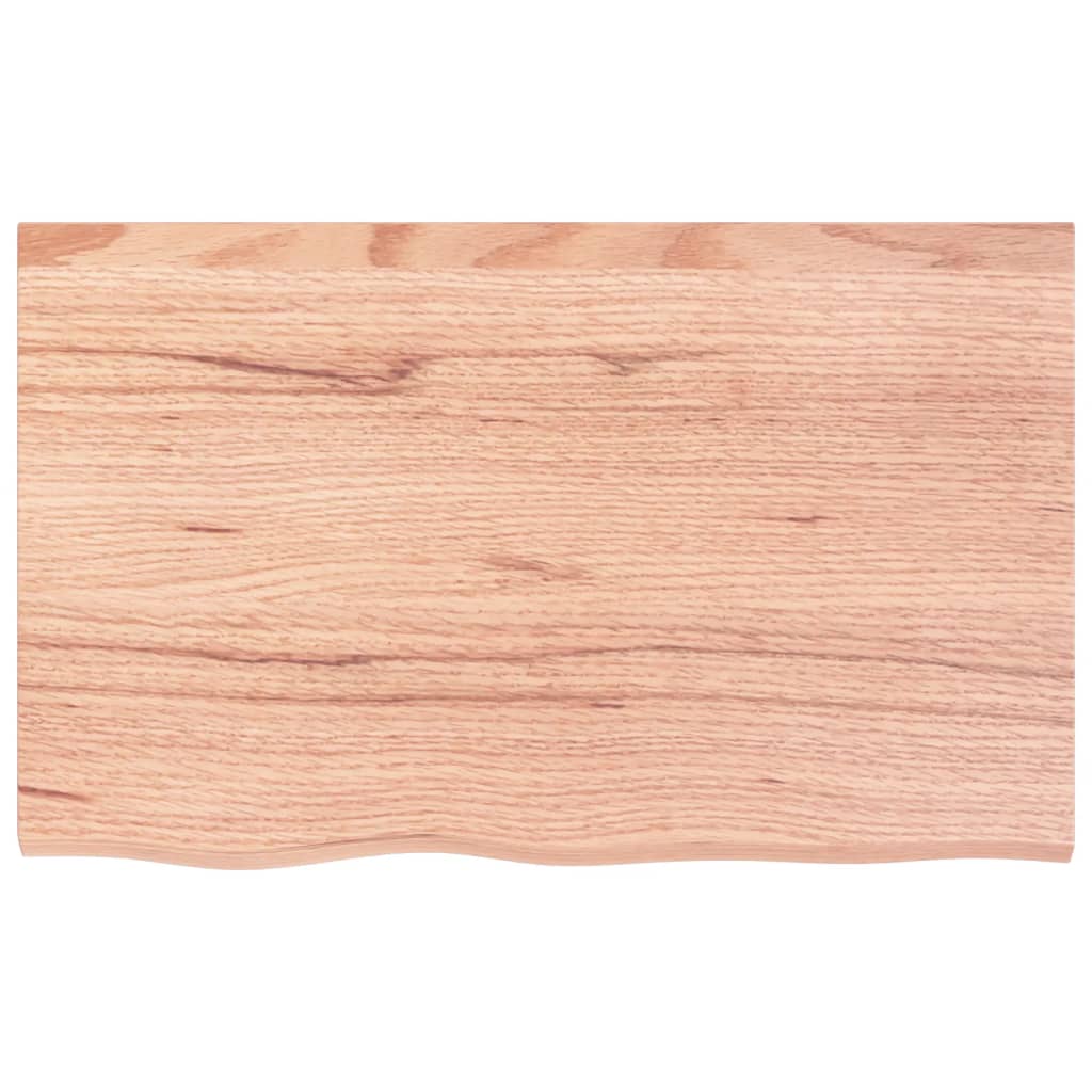 Wandschap 80x50x(2-6) cm behandeld massief eikenhout lichtbruin 80 x 50 x 6 cm