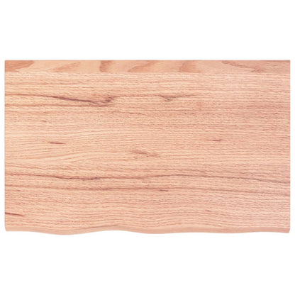 Wandschap 80x50x(2-6) cm behandeld massief eikenhout lichtbruin 80 x 50 x 6 cm