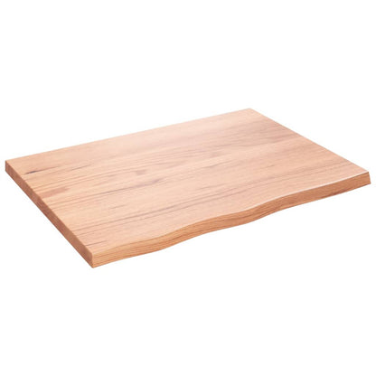 Wandschap 80x60x(2-4) cm behandeld massief eikenhout lichtbruin 80 x 60 x 4 cm