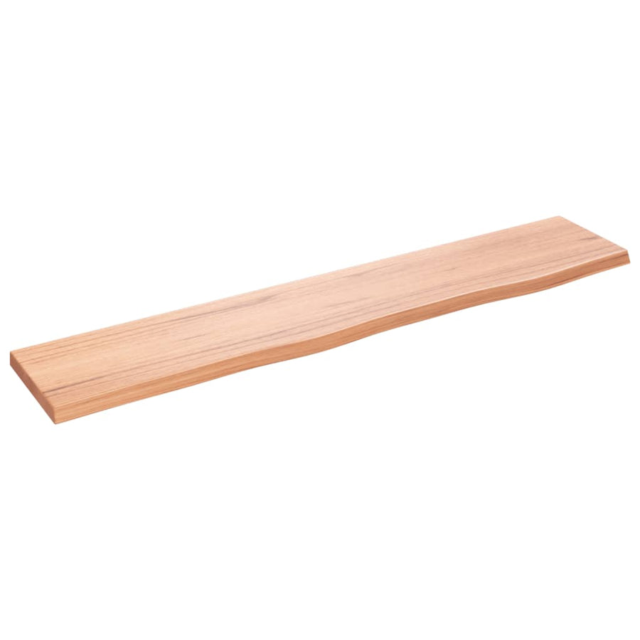Wandschap 100x20x2 cm behandeld massief eikenhout lichtbruin 100 x 20 x 2 cm
