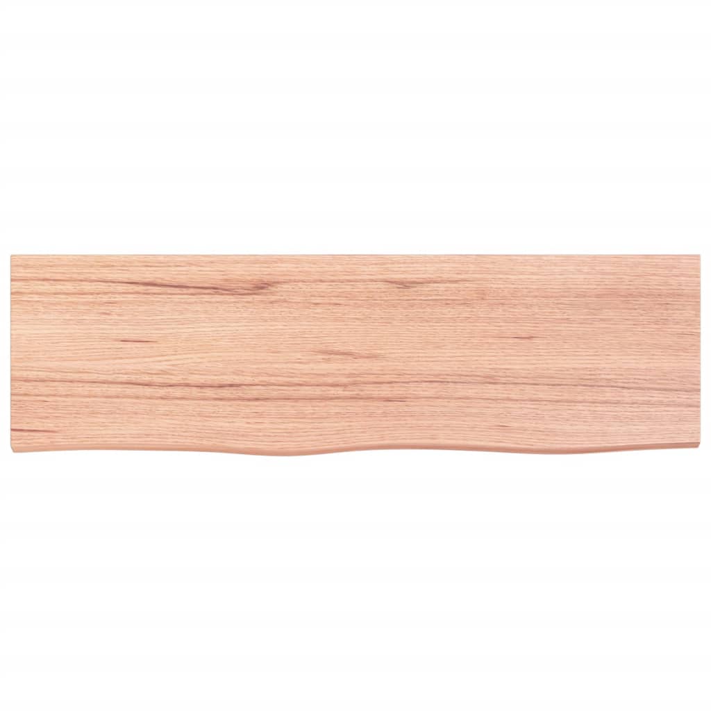 Wandschap 100x30x(2-4)cm behandeld massief eikenhout lichtbruin 100 x 30 x 4 cm