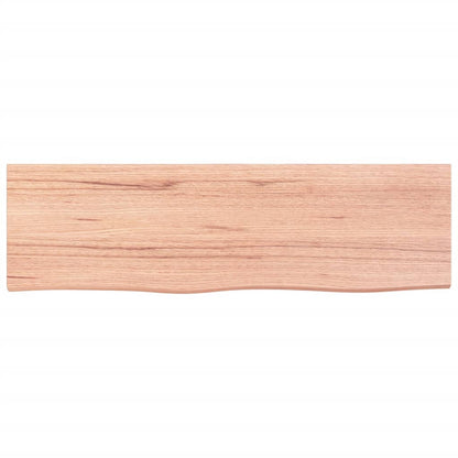Wandschap 100x30x(2-4)cm behandeld massief eikenhout lichtbruin 100 x 30 x 4 cm