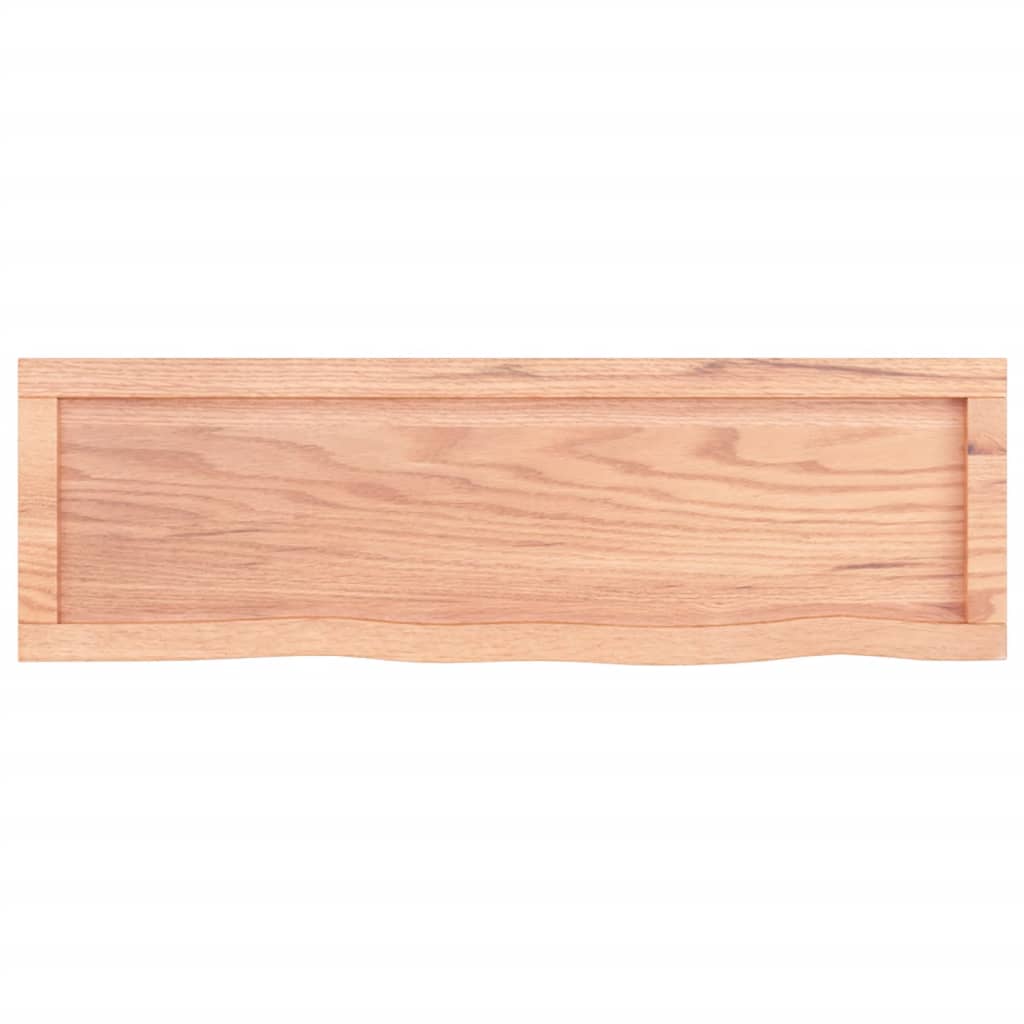 Wandschap 100x30x(2-4)cm behandeld massief eikenhout lichtbruin 100 x 30 x 4 cm