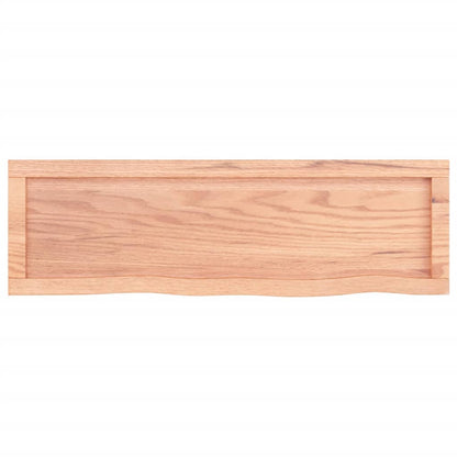 Wandschap 100x30x(2-4)cm behandeld massief eikenhout lichtbruin 100 x 30 x 4 cm