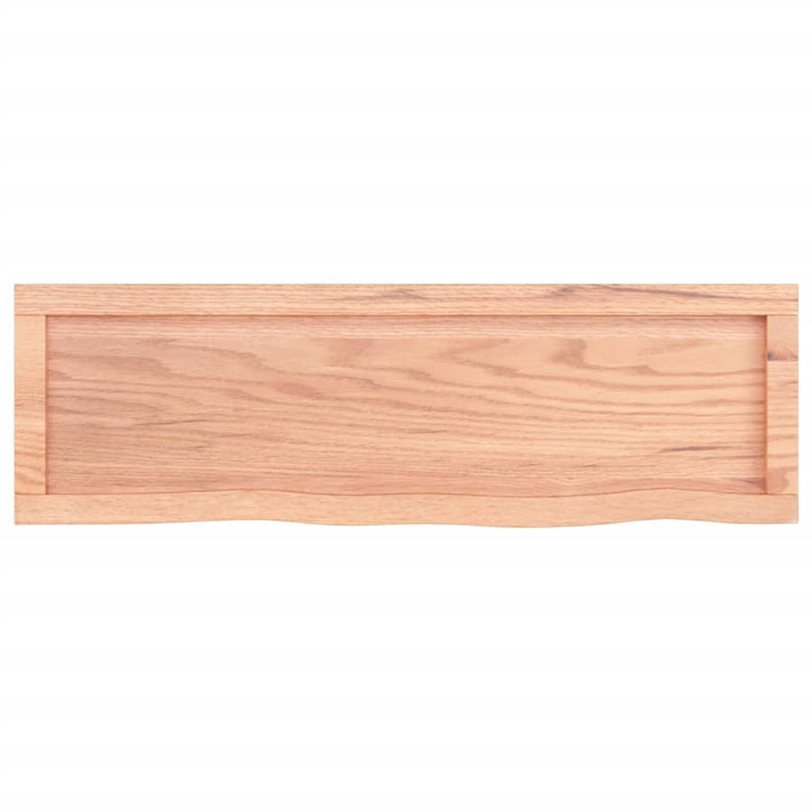 Wandschap 100x30x(2-4)cm behandeld massief eikenhout lichtbruin 100 x 30 x 4 cm