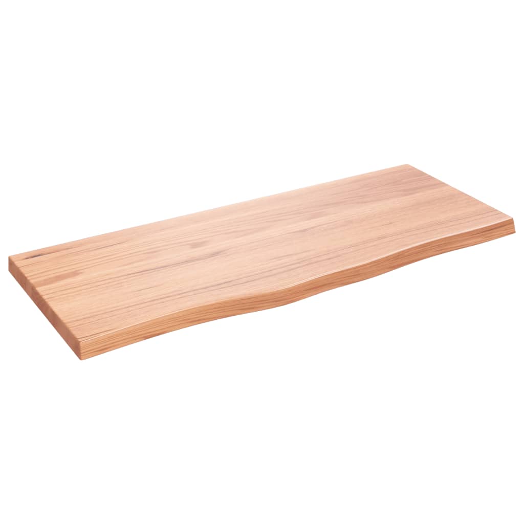 Wandschap 100x40x(2-4)cm behandeld massief eikenhout lichtbruin 100 x 40 x 4 cm