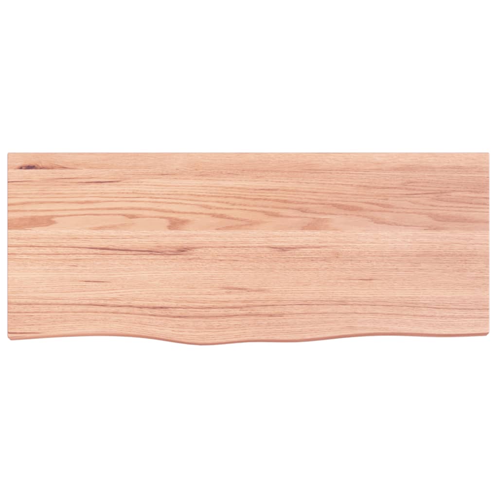 Wandschap 100x40x(2-4)cm behandeld massief eikenhout lichtbruin 100 x 40 x 4 cm