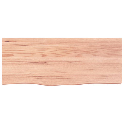 Wandschap 100x40x(2-4)cm behandeld massief eikenhout lichtbruin 100 x 40 x 4 cm
