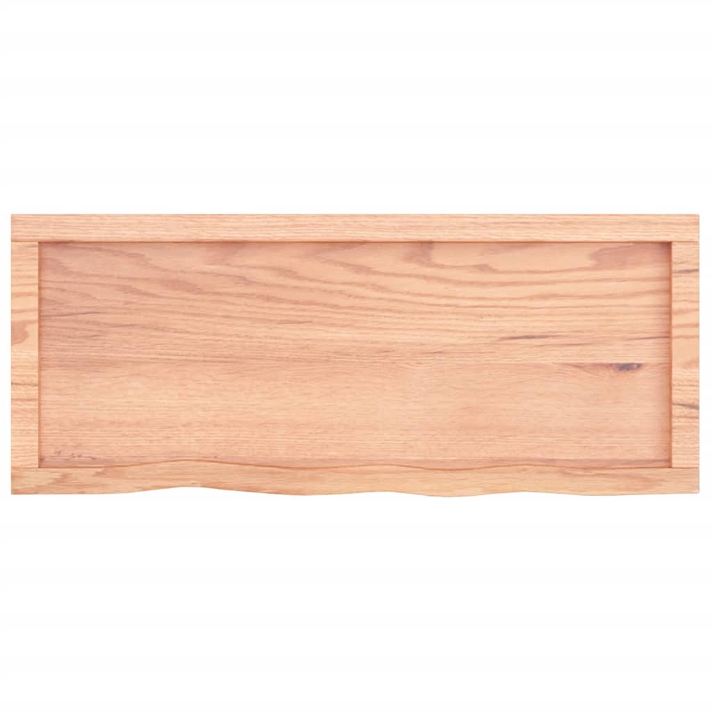 Wandschap 100x40x(2-4)cm behandeld massief eikenhout lichtbruin 100 x 40 x 4 cm