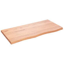 Wandschap 100x50x(2-4)cm behandeld massief eikenhout lichtbruin 100 x 50 x 4 cm