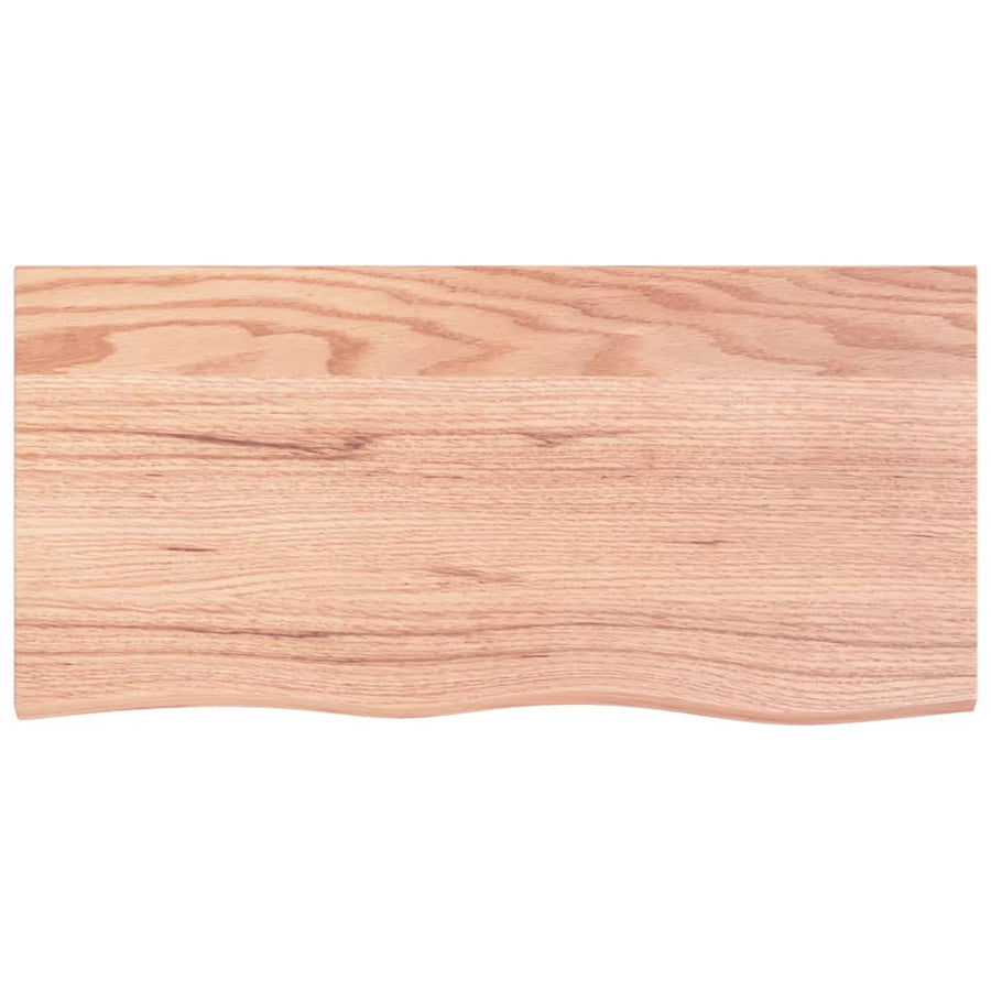 Wandschap 100x50x(2-4)cm behandeld massief eikenhout lichtbruin 100 x 50 x 4 cm