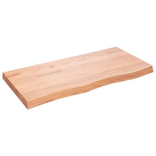 Wandschap 100x50x(2-6)cm behandeld massief eikenhout lichtbruin 100 x 50 x 6 cm