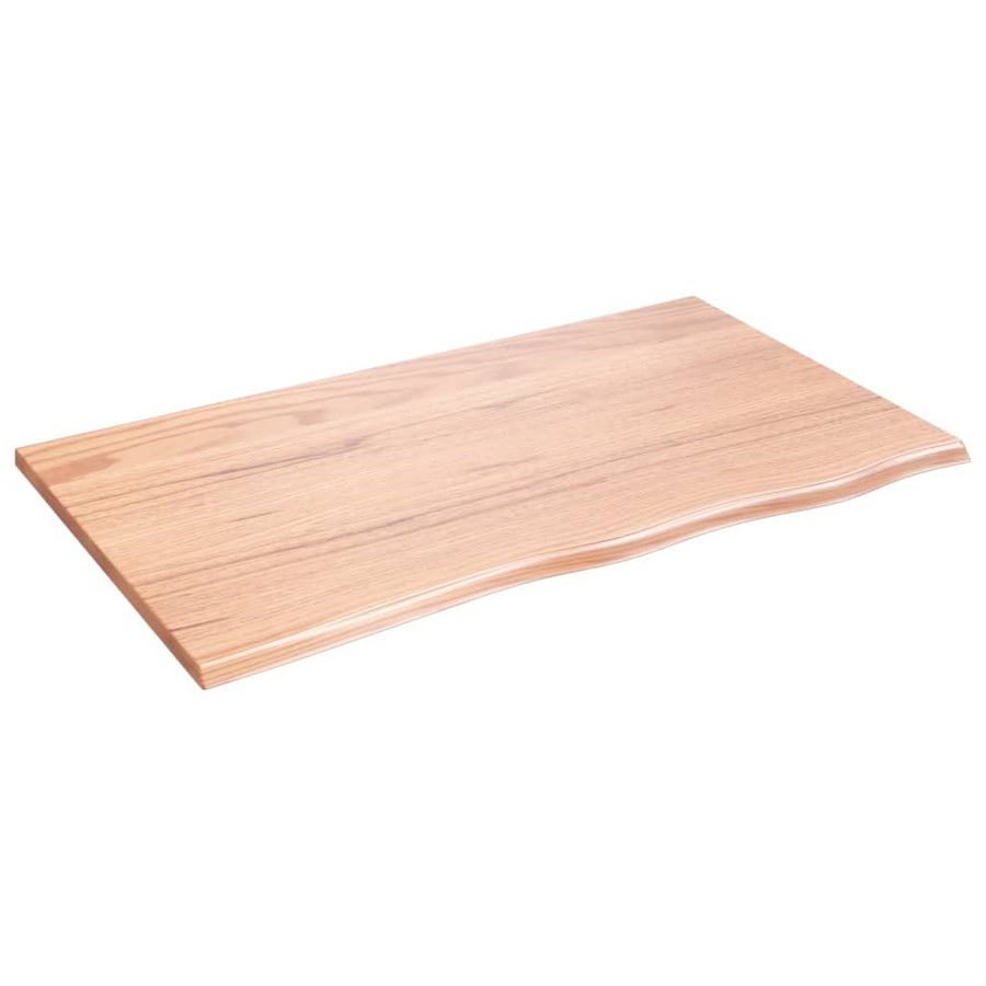 Wandschap 100x60x2 cm behandeld massief eikenhout lichtbruin 100 x 60 x 2 cm