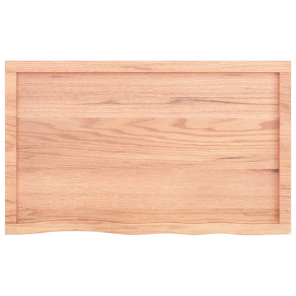 Wandschap 100x60x(2-6)cm behandeld massief eikenhout lichtbruin 100 x 60 x 6 cm